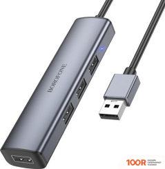 Хаб / Док-станция Borofone DH12 USB TYPE-A (4 X USB 2.0, 1.2 М) (7830)