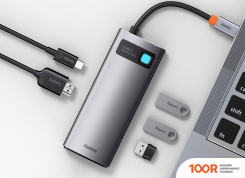 Хаб / Док-станция Baseus METAL GLEAM SERIES MULTIFUNCTIONAL HUB TYPE-C HUB DOCKING STATION CAHUB-CX0G (7776)