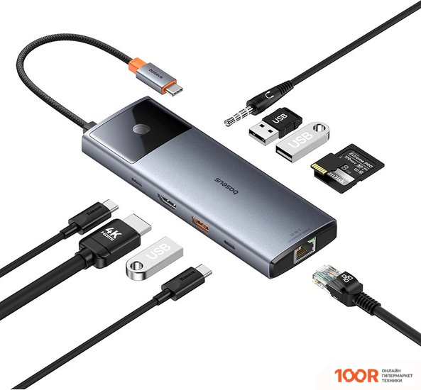 Хаб / Док-станция Baseus METAL GLEAM SERIES II 10-IN1 USB HUB B00061800813-00 (7772)