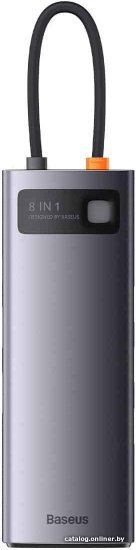Хаб / Док-станция Baseus METAL GLEAM SERIES 8-IN-1 MULTIFUNCTIONAL TYPE-C HUB DOCKING STATION GRAY WKWG050113 (7767)