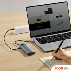 Хаб / Док-станция Baseus METAL GLEAM SERIES 8-IN-1 MULTIFUNCTIONAL TYPE-C HUB DOCKING STATION GRAY WKWG050013 (7766)
