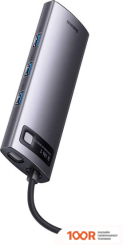 Хаб / Док-станция Baseus METAL GLEAM SERIES 7-IN-1 MULTIFUNCTIONAL TYPE-C HUB DOCKING STATION GRAY WKWG040013 (7762)