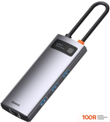 Хаб / Док-станция Baseus METAL GLEAM SERIES 6-IN-1 MULTIFUNCTIONAL USB TYPE C CAHUB-CW0G (7760)