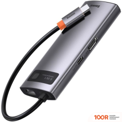 Хаб / Док-станция Baseus METAL GLEAM SERIES 6-IN-1 MULTIFUNCTIONAL USB TYPE C CAHUB-CW0G (7760)