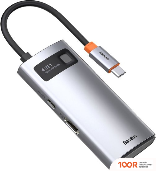 Хаб / Док-станция Baseus METAL GLEAM SERIES 4 IN 1 MULTIFUNCTIONAL TYPE-C CAHUB-CY0G (7756)