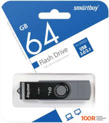 USB Flash SmartBuy TWIST DUAL 64GB (ЧЕРНЫЙ) (7626)