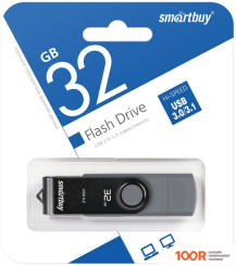 USB Flash SmartBuy TWIST DUAL 32GB (ЧЕРНЫЙ) (7625)