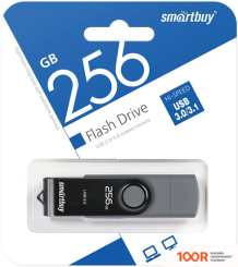 USB Flash SmartBuy TWIST DUAL 256GB (ЧЕРНЫЙ) (7624)