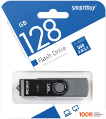 USB Flash SmartBuy TWIST DUAL 128GB (ЧЕРНЫЙ) (7623)