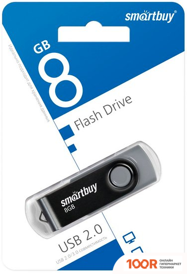 USB Flash SmartBuy TWIST 8GB (ЧЕРНЫЙ) (7622)