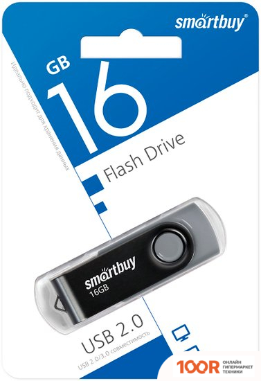 USB Flash SmartBuy TWIST 16GB (ЧЕРНЫЙ) (7600)