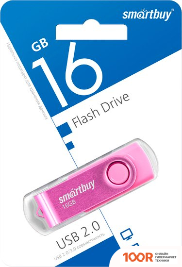 USB Flash SmartBuy TWIST 16GB (РОЗОВЫЙ) (7598)