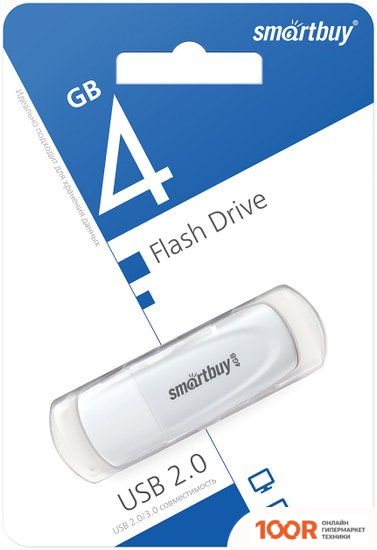 USB Flash SmartBuy SCOUT 4GB (БЕЛЫЙ) (7585)