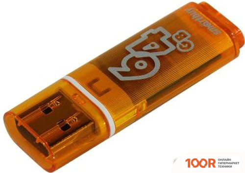 USB Flash SmartBuy GLOSSY 64GB (ОРАНЖЕВЫЙ) (7488)