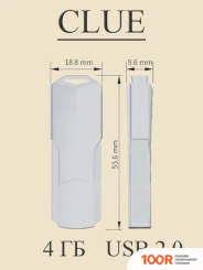 USB Flash SmartBuy CLUE 4GB (БЕЛЫЙ) (7429)