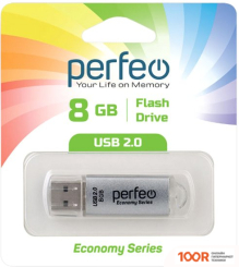 USB Flash Perfeo E01 8GB (СЕРЕБРИСТЫЙ) (7170)