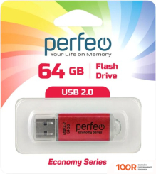 USB Flash Perfeo E01 64GB (КРАСНЫЙ) (7165)
