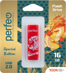 USB Flash Perfeo C04 RED LION 16GB (КРАСНЫЙ) (7119)