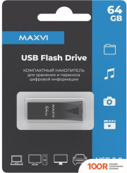USB Flash Maxvi MK2 64GB (ТЕМНО-СЕРЫЙ) (6790)