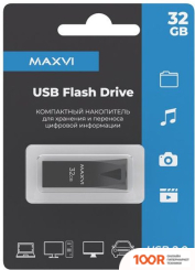USB Flash Maxvi MK2 32GB (ТЕМНО-СЕРЫЙ) (6788)