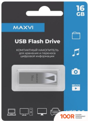 USB Flash Maxvi MK2 16GB (СЕРЕБРИСТЫЙ) (6785)
