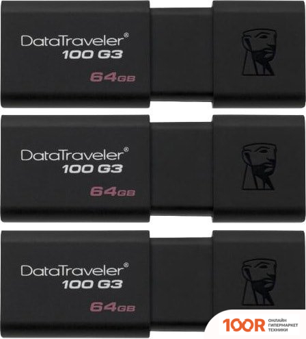 USB Flash Kingston DATATRAVELER 100 G3 3X64GB (6613)
