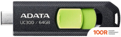 USB Flash ADATA UC300 64GB (ЧЕРНЫЙ/ЗЕЛЕНЫЙ) (6323)