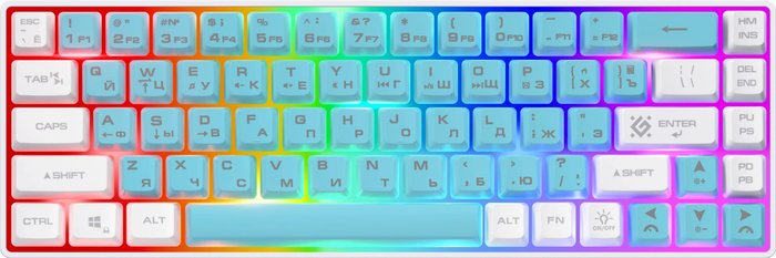 Клавиатура Defender DERON GK-098 (ГОЛУБОЙ/БЕЛЫЙ) (71435)