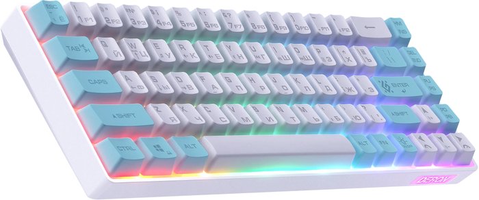 Клавиатура Defender DERON GK-098 (БЕЛЫЙ/ГОЛУБОЙ) (71434)